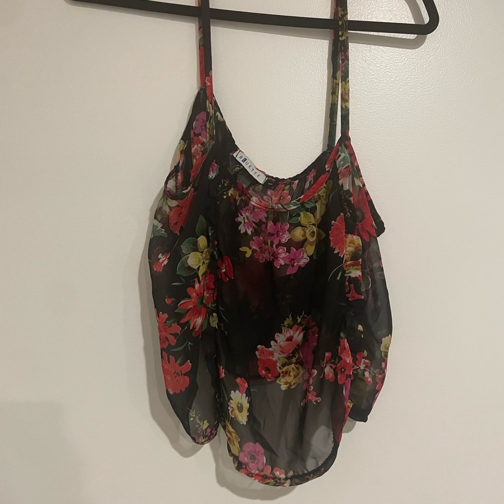 Sheer floral blouse